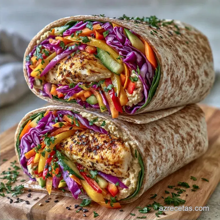 Wraps de Pollo y Vegetales Arcoíris Para la Playa