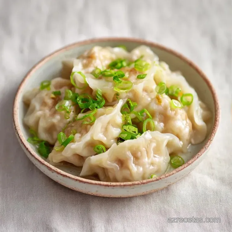 Dumplings alineados con base tostada color &aacute;mbar, acompa&ntilde;ados de una salsa oscura y semillas de s&eacute;samo blanco.