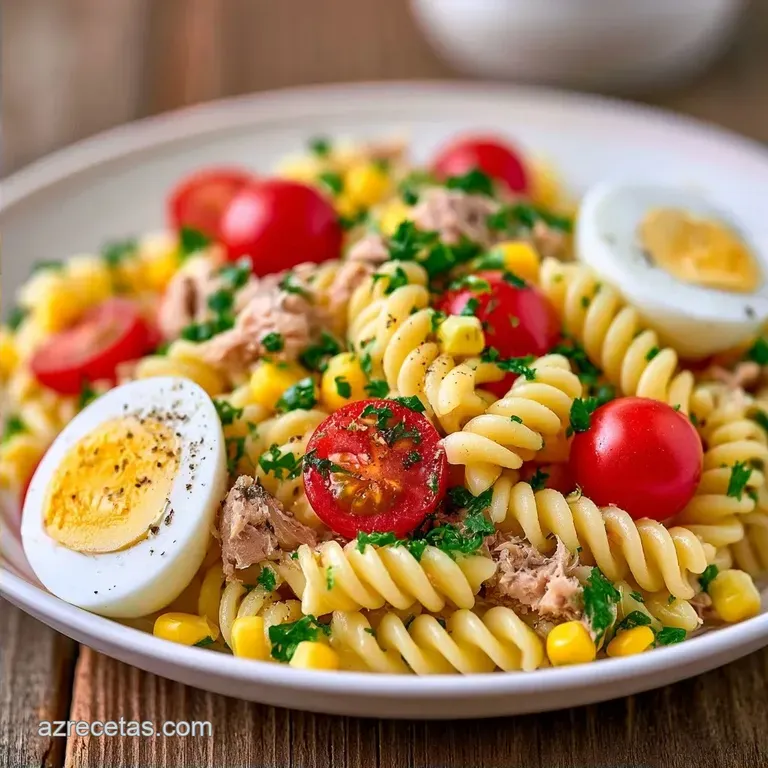 Ensalada De Pasta Con At&uacute;n Y Tomates Cherry