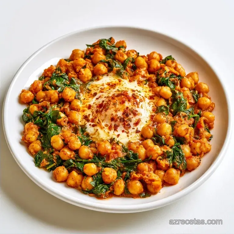 Garbanzos Con Espinacas y Huevo Cremosos