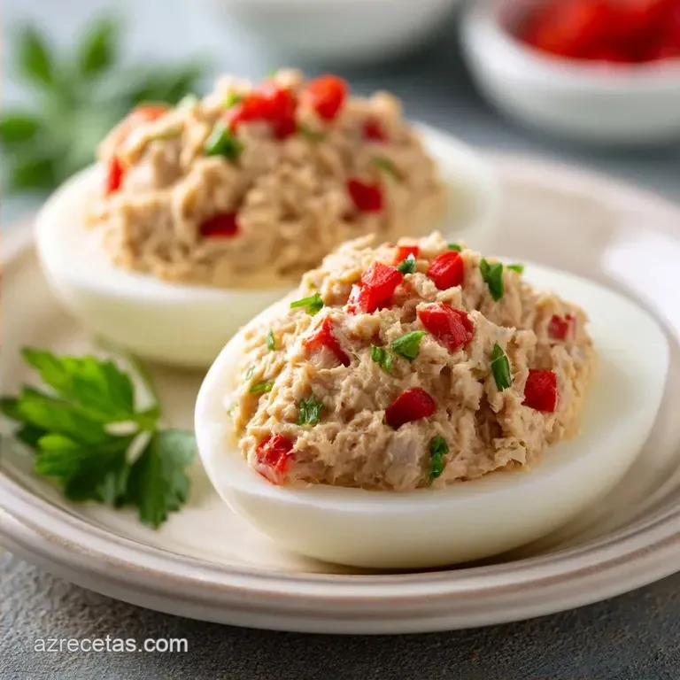 Huevos Cocidos Rellenos Sencillos: Con Atún