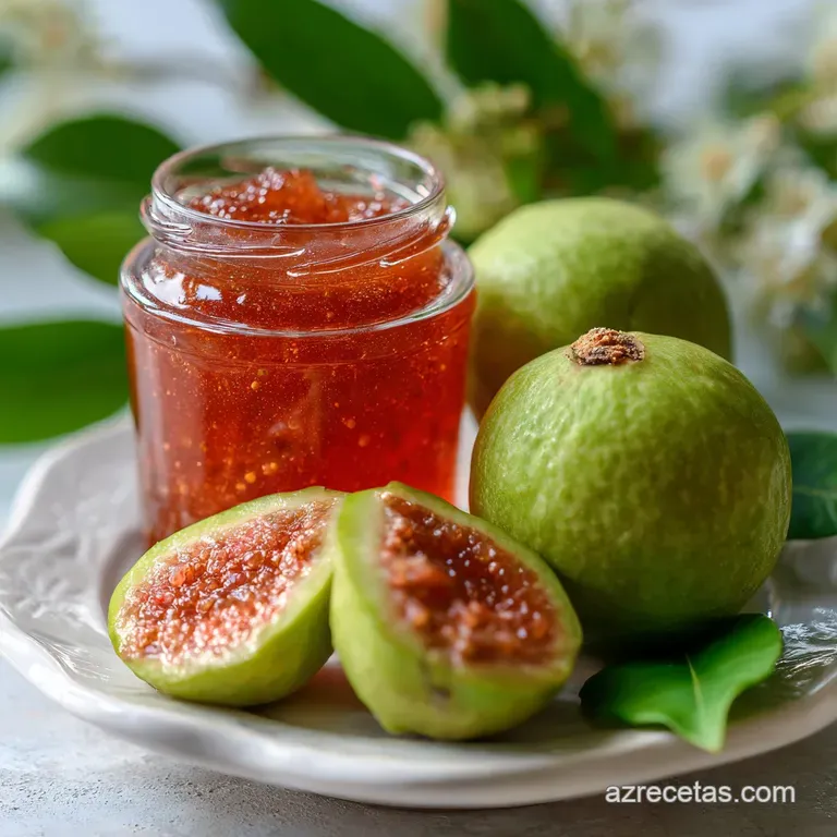 Ruby-red guava marmalade spread thickly on crusty bread, a simple yet elegant breakfast treat, ready to eat.