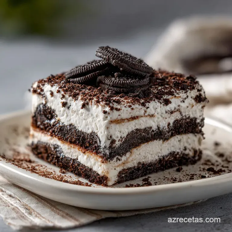 Pastel Fr&iacute;o de Oreo: Textura Cremosa