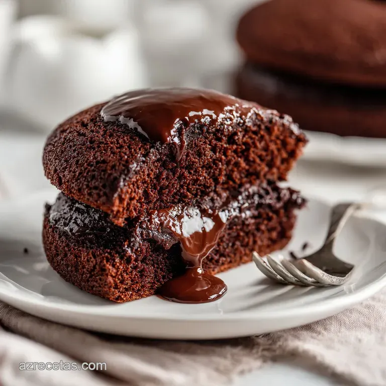 A slice reveals fluffy cake and smooth cream filling, artfully presented with a dusting.