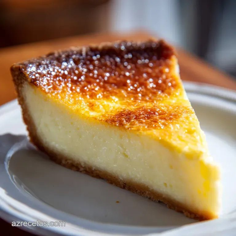 Slice of creamy cheesecake on a white plate, garnished with ripe strawberries and a sprig of fresh mint for an elegant des...