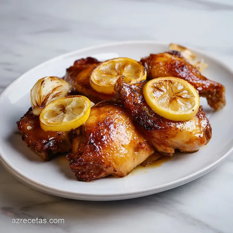 Pollo al Horno Lim&oacute;n Ajo: Piel Crujiente y Jugoso