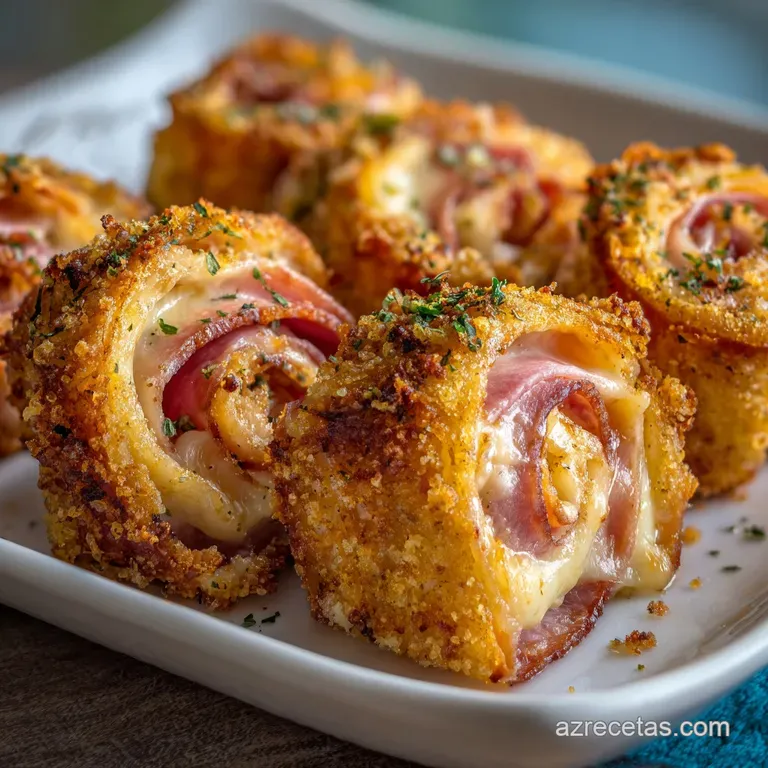 Receta de Rollitos de Jam&oacute;n y Queso Crujientes