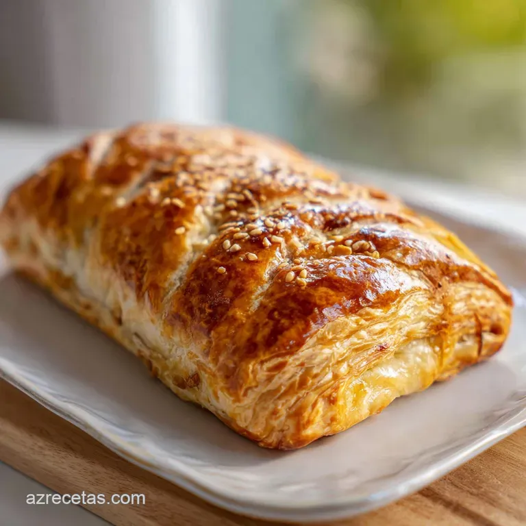 Rollo de Salchicha con Hojaldre Crujiente