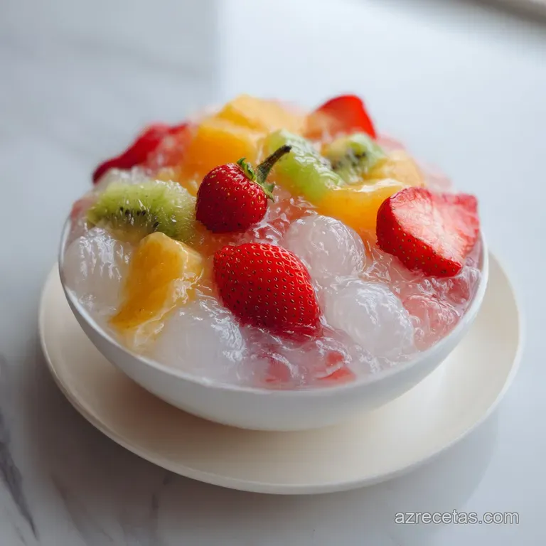 A refreshing bowl of smooth tapioca pearls topped with jewel-toned mango and passion fruit.