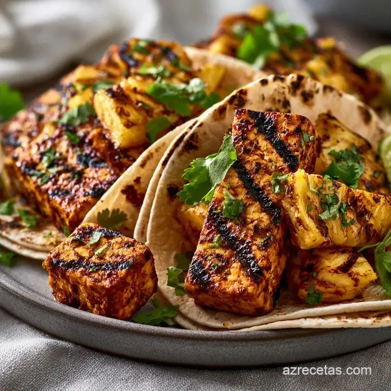 Tacos Al Pastor Vegetarianos con Soja Texturizada