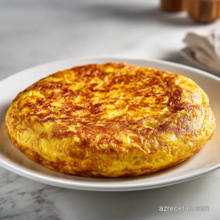 Wedge of warm tortilla Espa&ntilde;ola on a white plate, its egg glistening, with a drizzle of olive oil and sprinkling of parsley.