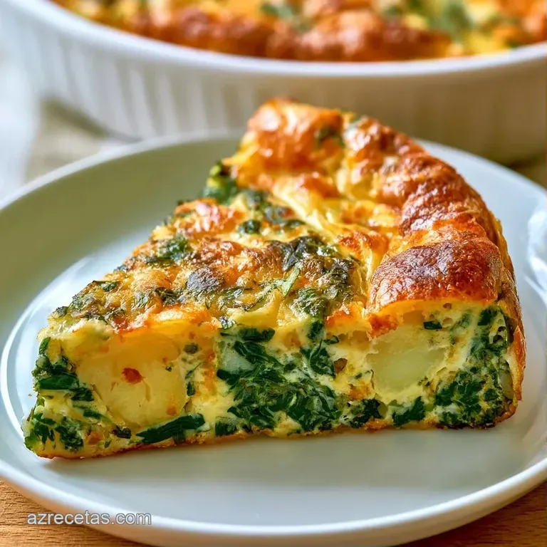 Porción de tortilla amarilla brillante con centro jugoso y fundente, acompañada de hojas verdes frescas al lado.
