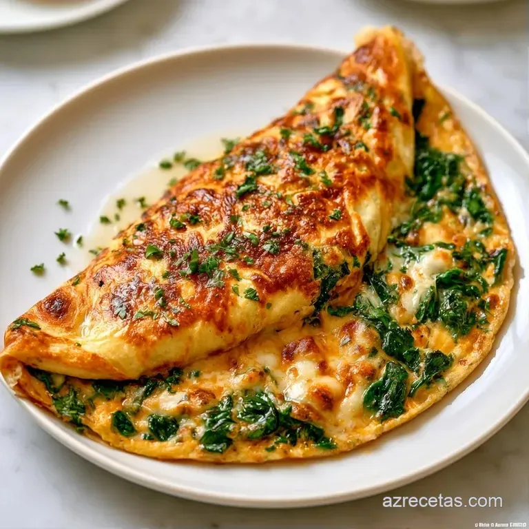Porción triangular de tortilla esponjosa sobre plato blanco, resaltando el contraste del verde intenso y el amarillo.