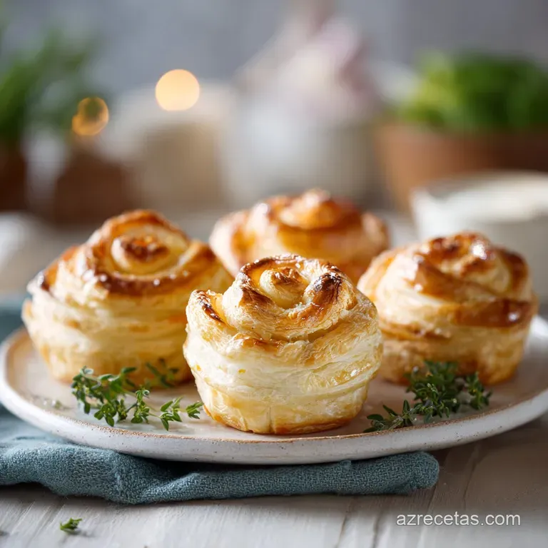 Flaky vol-au-vent crowned with succulent chicken and a vibrant parsley sprig on a white plate.