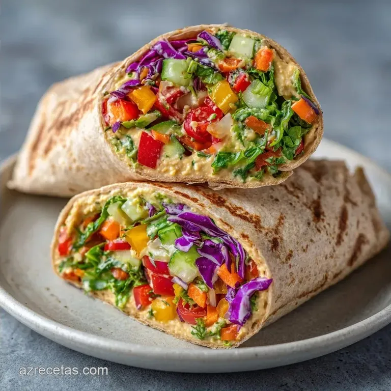 Wrap de Hummus: Fresco y Mediterr&aacute;neo